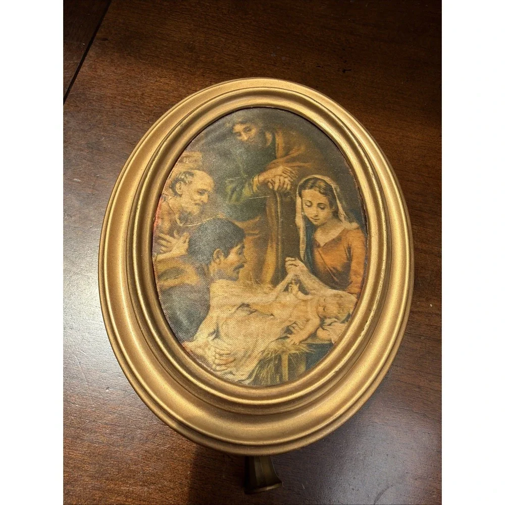 VTG Hanging German Reuge-like Music box Pull String Silent Night Princess WORKS!